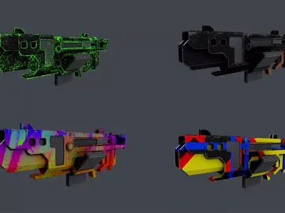 Sci-Fi Gun Low-poly 3D model buy