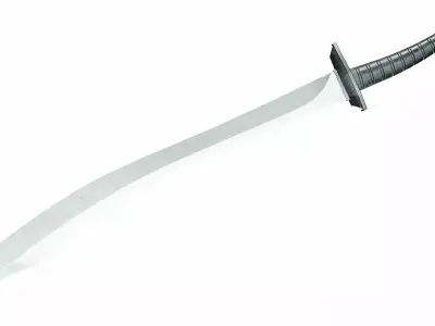 Curved sword 16 Free low-poly 3D model