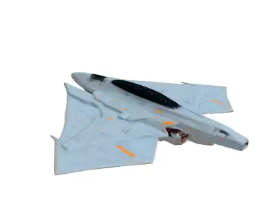 SciFi Fighter Jet 3D Model Low-poly 3D model by Objectiverse