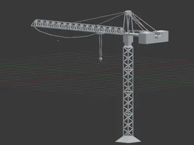 Low Poly Crane Low-poly 3D model
