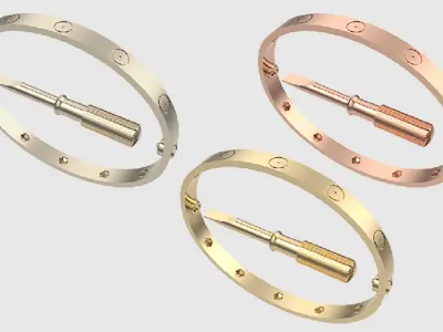 Two-Part Bracelet with Screws JDBCo 3D print model