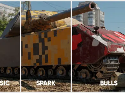 Low Poly Maus Panzer Tank - 3 Skins - Shell Low-poly 3D model