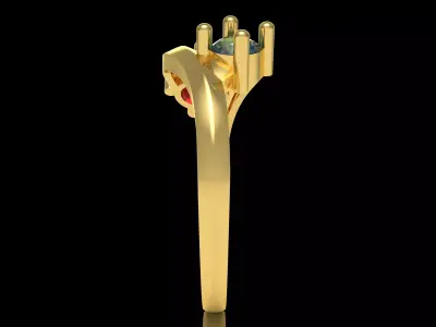 Two Stone Ladies Ring 3D print model