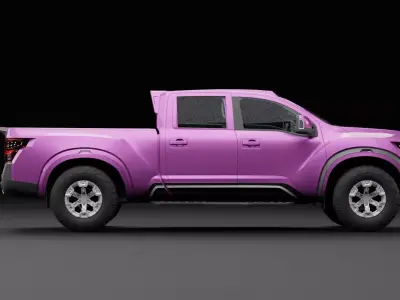 Nissan 4x4 Car Metallic Fuchsia Low-poly 3D model