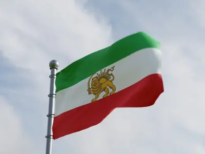 Animated Iran Flags  3D model