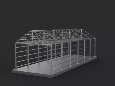 Industrial Metal Hangar 03  3D model