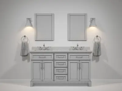 OVE Felix White 60 Brushed nickel 3D model