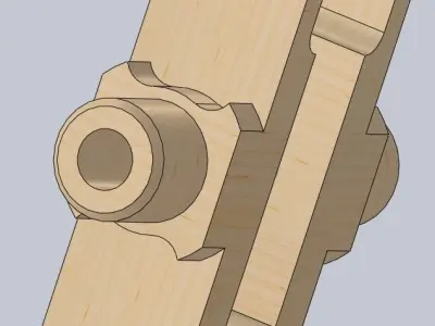 Bifter wooden bracket with two holes 3D model