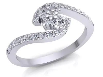 Fancy Woman Diamond Ring 01 3D print model
