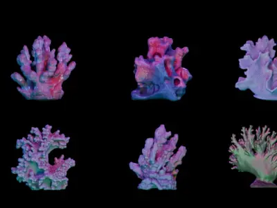 Tropical Coral Pack Free low-poly 3D model