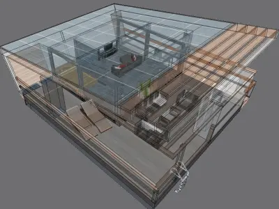 glamping boat Low-poly 3D model