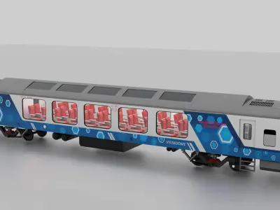 3D LHB Vistadome Coach Indian Railway 3D model