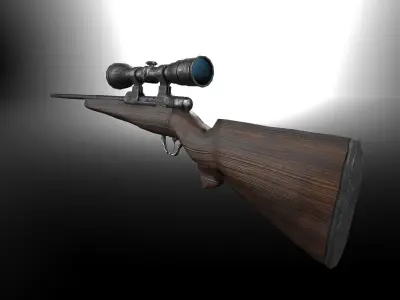 Hunting Sniper Rifle GR-LowPoly Low-poly 3D model