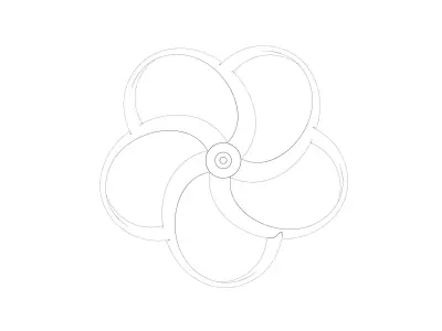 Toroidal drone propeller - 5 blades 3D print model