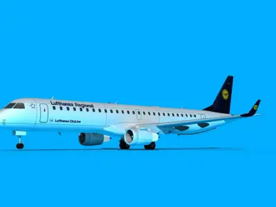 Embraer Emb-190 Lufthansa Regional 3D model