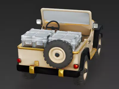 Desert-Vanguard Reconnaissance Jeep 3D Model Low-poly 3D model