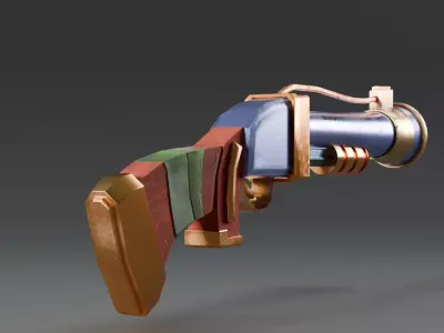 Stylized Shotgun Low Poly Game Ready Weapon Low-poly 3D model