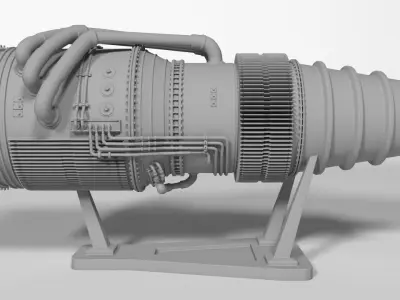Jet Engine 3D print model by mbelec