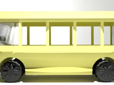 Cartoon Vehicle - Bus 3D model