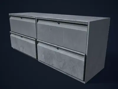 Metal Industrial Drawers 3D model 3D model