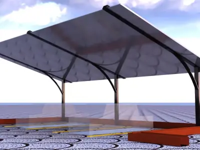 Car Parking Area Model Low-poly 3D model
