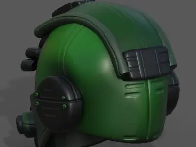 Helmet scifi military combat 3d model low  Low-poly 3D model