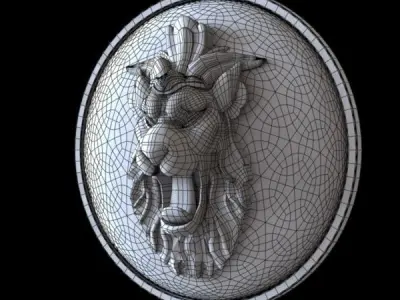 Medieval warrior lion Shield  3D model