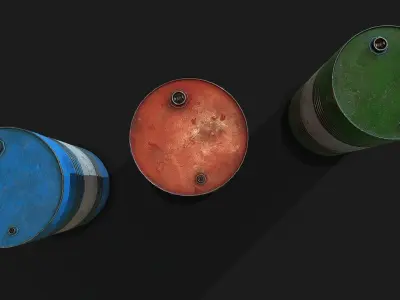Fuel Barrels Low-poly 3D model