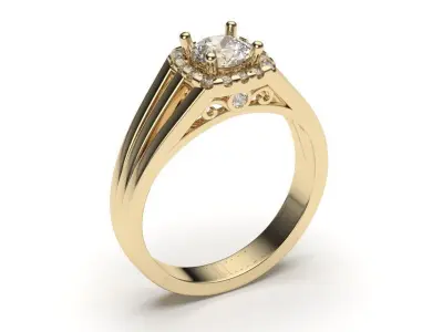 solitaire with ring sizes  8 part S114 3D print model