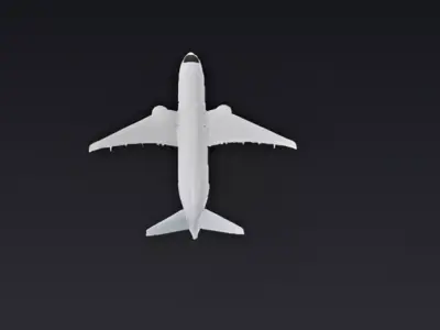Commercial Airline Low-poly 3D model