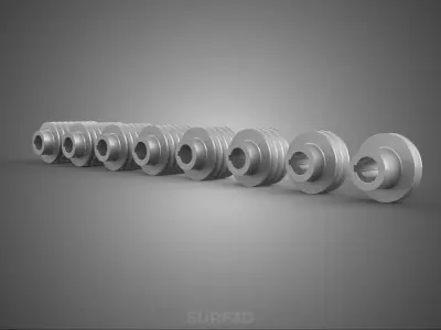 STANDARD PULLEY SHEAVE MULTI GROOVE TRACK WHEEL DRIVE BELT GEAR 3D model