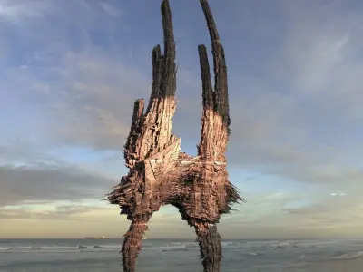Alien Monolith Shard Colossal arch 3  3D model