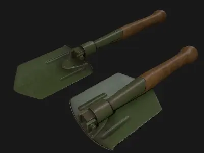 Folding Shovel Pbr  Low-poly 3D model