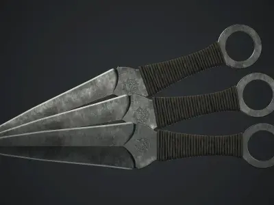 Throwing Knife PBR Game Ready Low-poly 3D model purchase