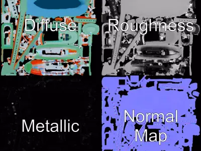 Green Cruise Ship model pack Low-poly 3D model