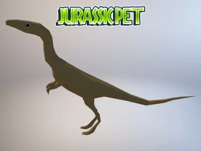 Coelophysis dinosaur Low-poly 3D model