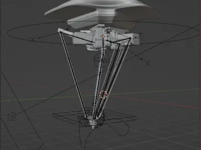 Rigged Delta robot 3D model