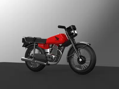 Honda CG125 Detailed 3D Model Retro Motorbike for Vray Blender 3D model