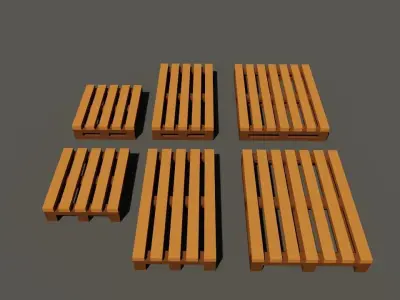 Wooden Pallets Models Low-poly 3D model