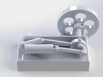 SIMPLE HORIZONTAL STEAM ENGINE 3D model