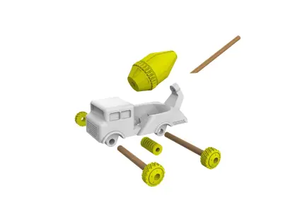 Toy cement truck  3D print model