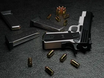 MC 1911 Pistol Low-poly 3D model