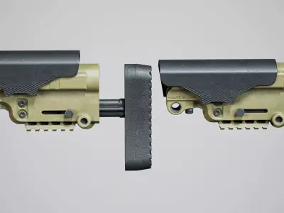 AR15 AB Arms stock low-poly 3d model Low-poly 3D model