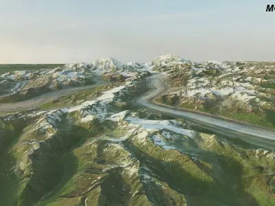 Vast Alaskan Landscape - 200x200km Real-World Terrain Denali 3D model