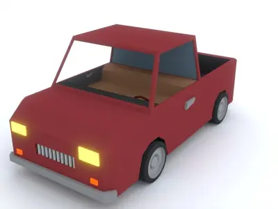 Low Poly Truck Rigged Low-poly 3D model