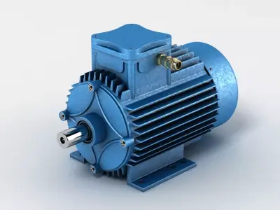 Electric motor 3D model by 3DModelWarehouse - UV Mapped