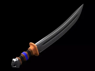 color full and sharp sword  Low-poly 3D model