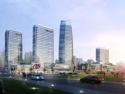 3Dmax fashion city commercial square building 68 3D model