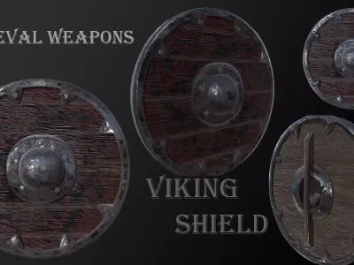 Viking Shield Free low-poly 3D model 5