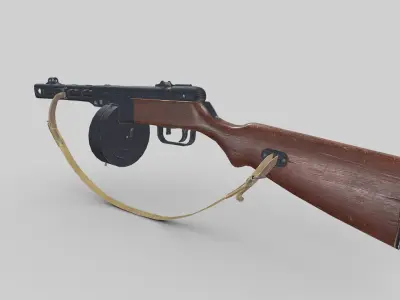 PPSH 41 Low-poly PBR Free low-poly 3D model